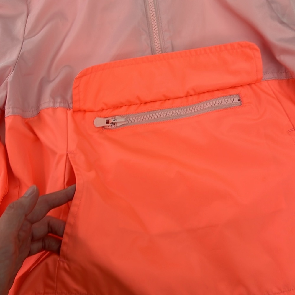 GAP Kids Girls Windbreaker Pullover Coloblock Blush Neon Salmon M (8) - Picture 5 of 9